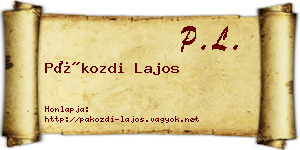 Pákozdi Lajos névjegykártya